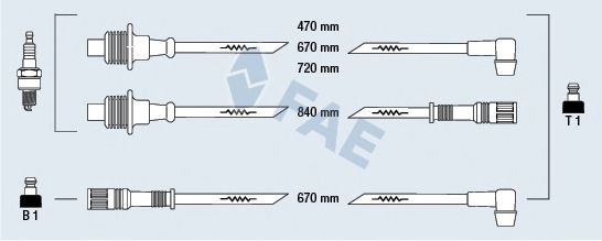 Комплект проводов зажигания FAE 83320