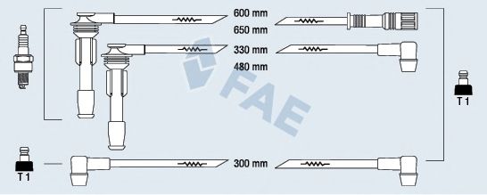 Комплект проводов зажигания FAE 85230