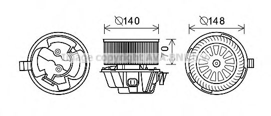 Электродвигатель, вентиляция салона AVA QUALITY COOLING DA8012