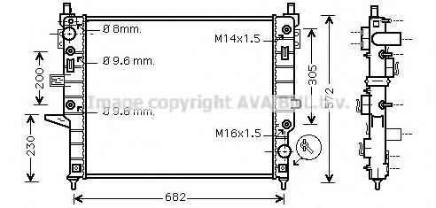 Радиатор, охлаждение двигателя AVA QUALITY COOLING MSA2332