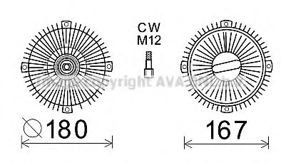 Сцепление, вентилятор радиатора AVA QUALITY COOLING MSC524