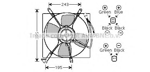 Вентилятор, охлаждение двигателя AVA QUALITY COOLING MT7513