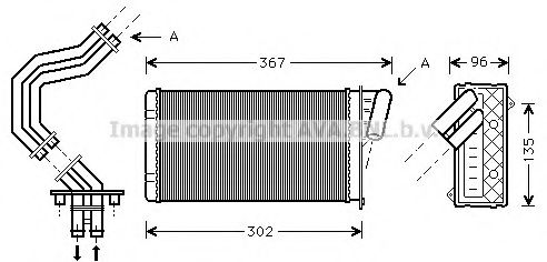 Теплообменник, отопление салона AVA QUALITY COOLING RT6229