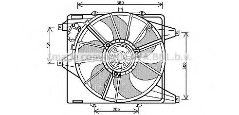 Вентилятор, охлаждение двигателя AVA QUALITY COOLING RT7541