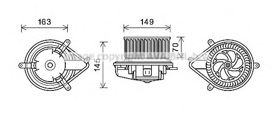 Электродвигатель, вентиляция салона AVA QUALITY COOLING RT8512