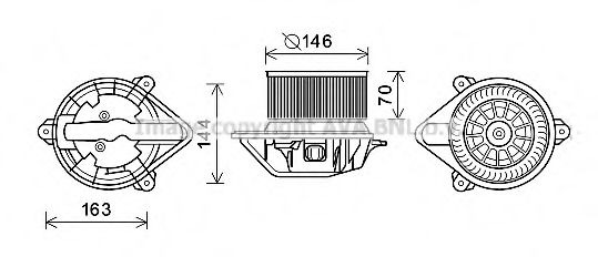 Электродвигатель, вентиляция салона AVA QUALITY COOLING RT8577