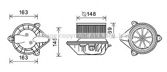 Электродвигатель, вентиляция салона AVA QUALITY COOLING RT8587