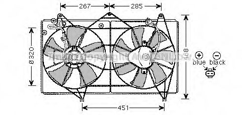 Вентилятор, охлаждение двигателя AVA QUALITY COOLING TO7527