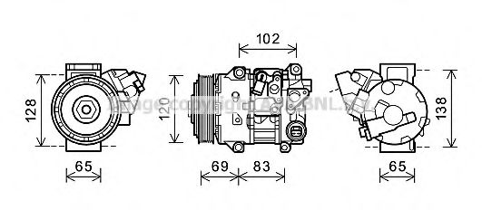 Компрессор, кондиционер AVA QUALITY COOLING TOK661