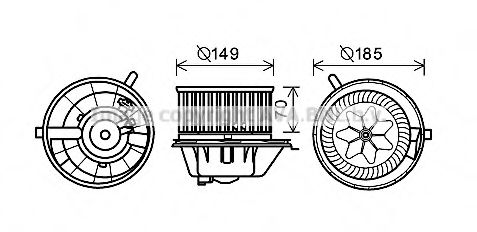 Электродвигатель, вентиляция салона AVA QUALITY COOLING VW8337