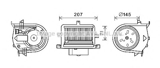 Электродвигатель, вентиляция салона AVA QUALITY COOLING VW8350