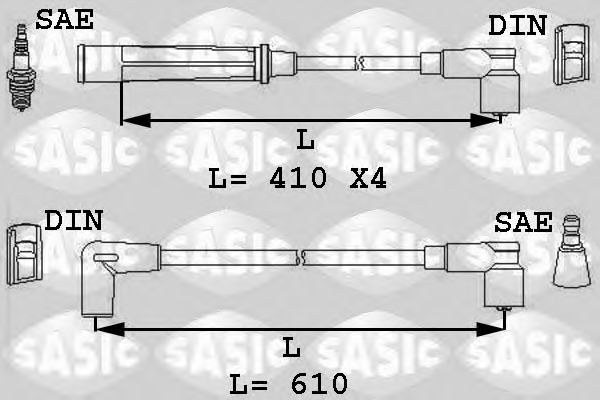 Комплект проводов зажигания SASIC 9284009