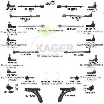 Подвеска колеса KAGER 800674