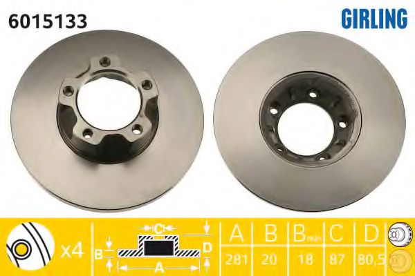 Тормозной диск GIRLING 6015133