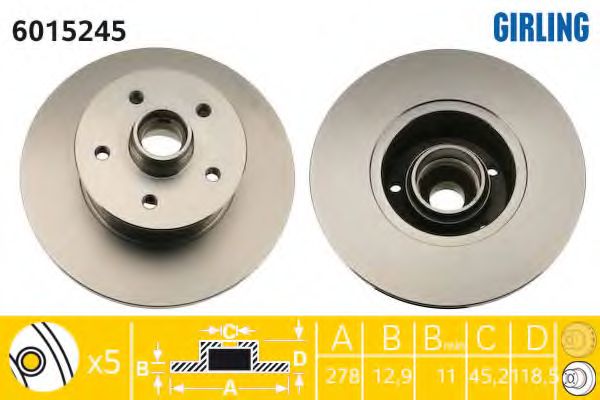 Тормозной диск GIRLING 6015245