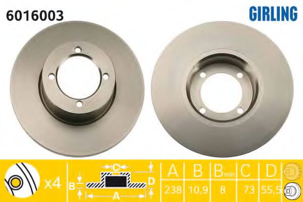 Тормозной диск GIRLING 6016003