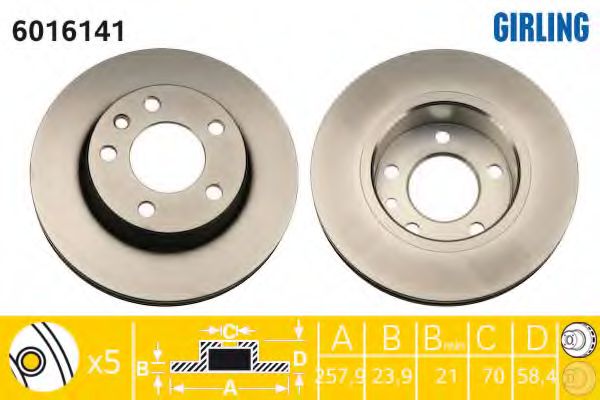 Тормозной диск GIRLING 6016141