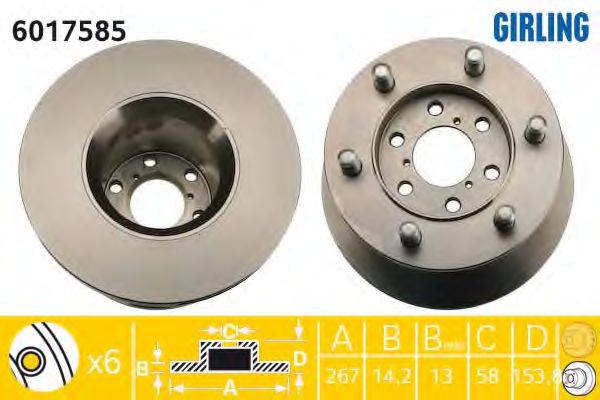 Тормозной диск GIRLING 6017585