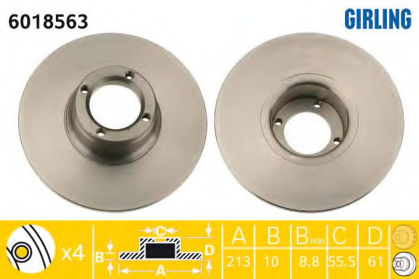 Тормозной диск GIRLING 6018563