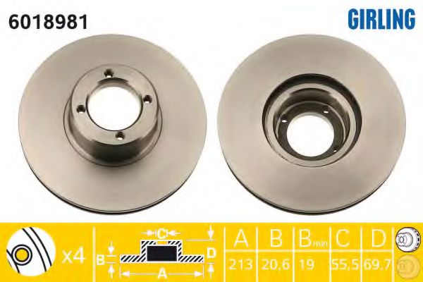 Тормозной диск GIRLING 6018981