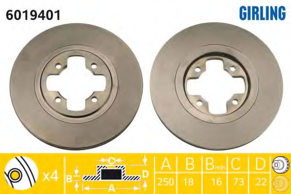 Тормозной диск GIRLING 6019401