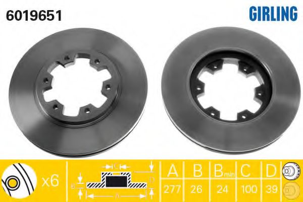 Тормозной диск GIRLING 6019651