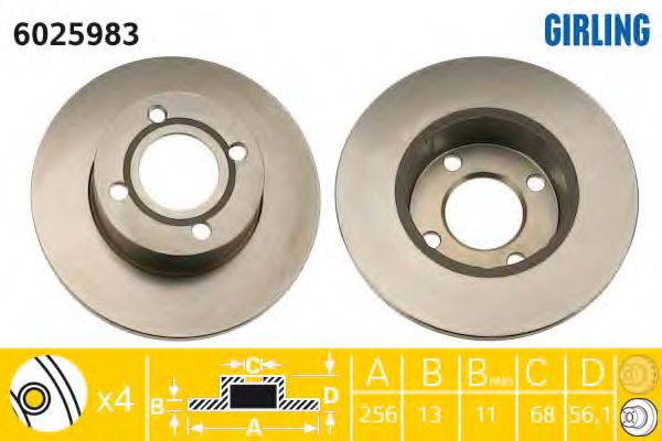 Тормозной диск GIRLING 6025983