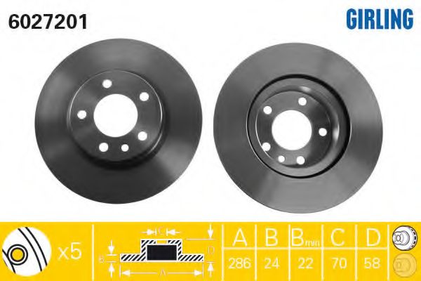 Тормозной диск GIRLING 6027201