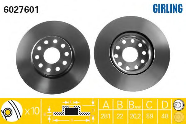 Тормозной диск GIRLING 6027601