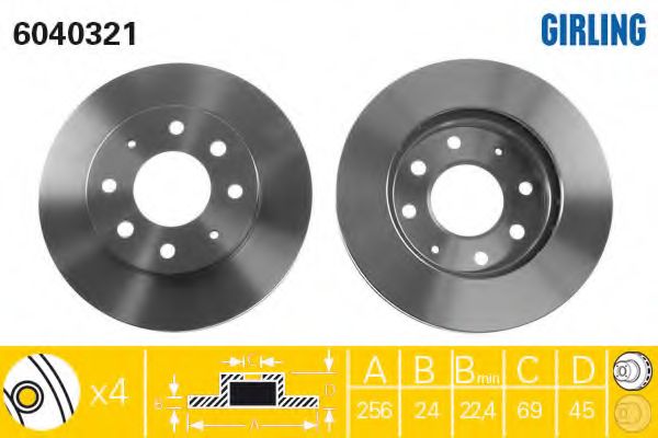 Тормозной диск GIRLING 6040321