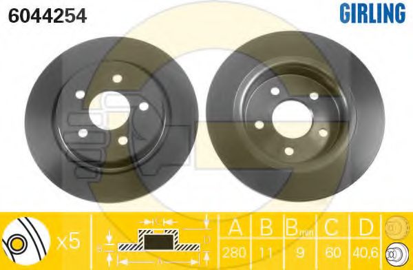Тормозной диск GIRLING 6044254