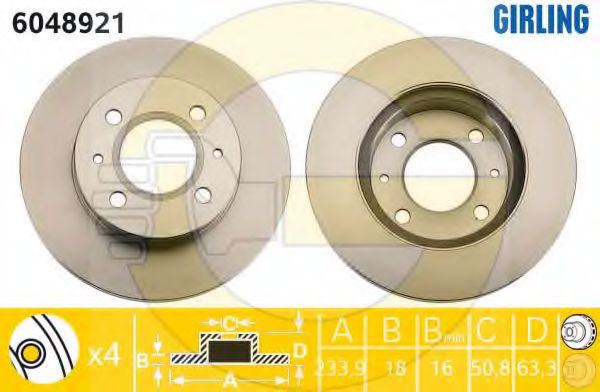 Тормозной диск GIRLING 6048921