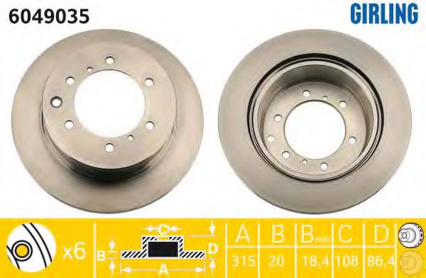 Тормозной диск GIRLING 6049035