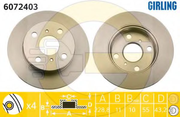 Тормозной диск GIRLING 6072403