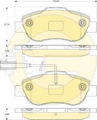 Комплект тормозных колодок, дисковый тормоз GIRLING 6117464