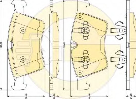 Комплект тормозных колодок, дисковый тормоз GIRLING 6117972