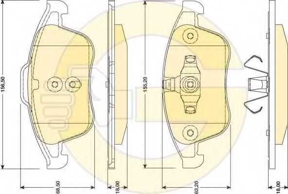 Комплект тормозных колодок, дисковый тормоз GIRLING 6118082