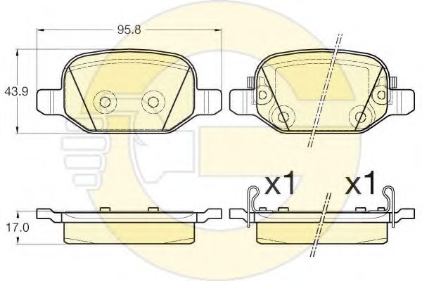 Комплект тормозных колодок, дисковый тормоз GIRLING 6120021