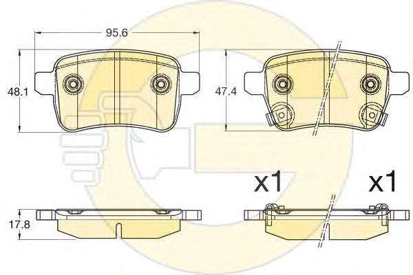 Комплект тормозных колодок, дисковый тормоз GIRLING 6120321