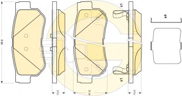 Комплект тормозных колодок, дисковый тормоз GIRLING 6134329