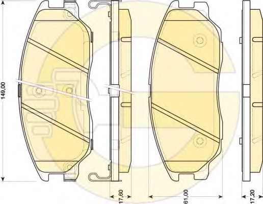 Комплект тормозных колодок, дисковый тормоз GIRLING 6134659