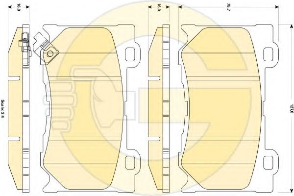 Комплект тормозных колодок, дисковый тормоз GIRLING 6135049