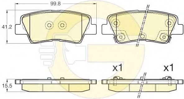 Комплект тормозных колодок, дисковый тормоз GIRLING 6135375