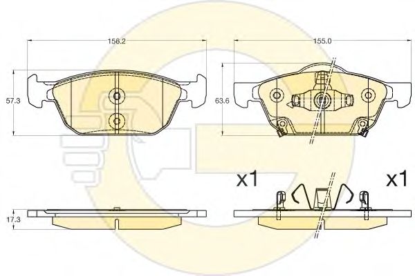 Комплект тормозных колодок, дисковый тормоз GIRLING 6136006