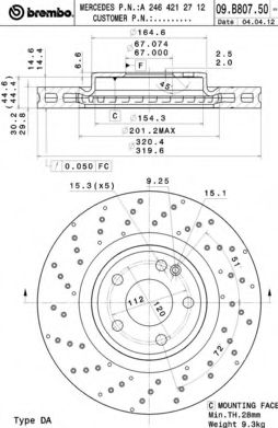 Тормозной диск AP 25393 V