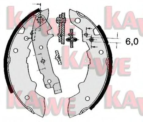 Комплект тормозных колодок KAWE 04470