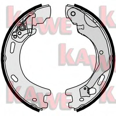 Комплект тормозных колодок, стояночная тормозная система KAWE 09570