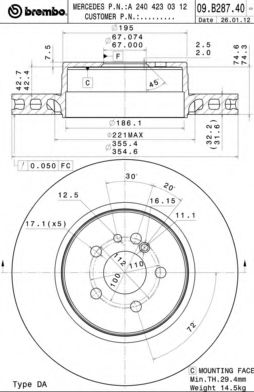 Тормозной диск BRECO BV 8880