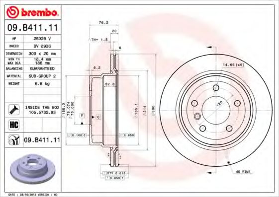 Тормозной диск BRECO BV 8936