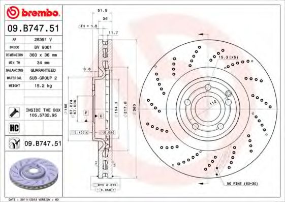 Тормозной диск BRECO BV 9001